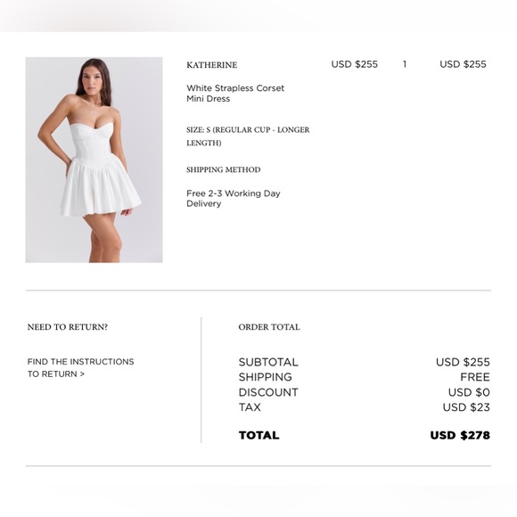 ❌SOLD❌House Of CB White Strapless Dress (Katherine) - Picture 2 of 5